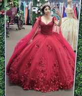 2025 Vintage Red Quinceanera Dresses Sweetheart Beaded With Cape - MyChicDress